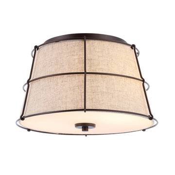 Silas Rustic Farmhouse LED Flush Mount - JONATHAN Y